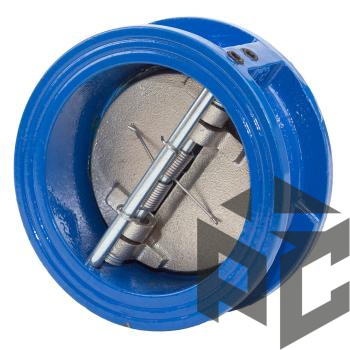 Клапан обратный чугунный двустворчатый (тип 19ч21бр) Ду 150 Ру 16 межфл  фото. Клапан обратный чугунный двустворчатый (тип 19ч21бр) Ду 150 Ру 16 межфл  оптом и в розницу. Доставка по РФ. Клапан обратный чугунный двустворчатый (тип 19ч21бр) Ду 150 Ру 16 межфл  от производителя "Рускон"