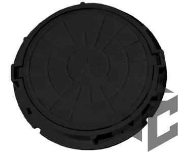 Люк полимер-песчаный Ду750 (25т) черный фото. Люк полимер-песчаный Ду750 (25т) черный оптом и в розницу. Доставка по РФ. Люк полимер-песчаный Ду750 (25т) черный от производителя "Рускон"