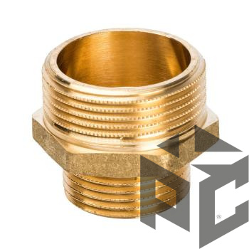 Ниппель переходной латунь НР/НР Ду 20x50 (3/4"х2") фото. Ниппель переходной латунь НР/НР Ду 20x50 (3/4"х2") оптом и в розницу. Доставка по РФ. Ниппель переходной латунь НР/НР Ду 20x50 (3/4"х2") от производителя "Рускон"