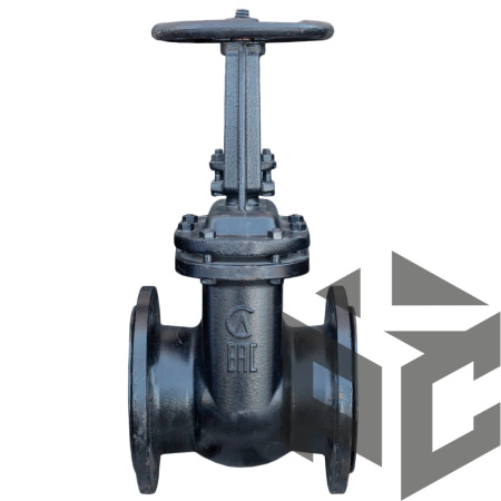 Задвижка чугунная параллельная 30ч6бр Ду 100 Ру 10/16 (Семёнов) фото. Задвижка чугунная параллельная 30ч6бр Ду 100 Ру 10/16 (Семёнов) оптом и в розницу. Доставка по РФ. Задвижка чугунная параллельная 30ч6бр Ду 100 Ру 10/16 (Семёнов) от производителя "Рускон"