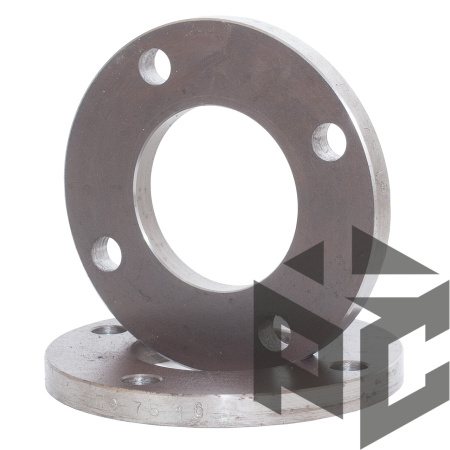 Фланец стальной расточенный под ПЭ втулку Дн 63 Ру 10 Техкомплект (b=12мм) фото. Фланец стальной расточенный под ПЭ втулку Дн 63 Ру 10 Техкомплект (b=12мм) оптом и в розницу. Доставка по РФ. Фланец стальной расточенный под ПЭ втулку Дн 63 Ру 10 Техкомплект (b=12мм) от производителя "Рускон"
