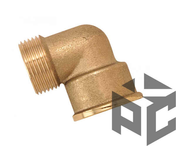 Уголок латунь НР/ВР Ду 15x20 (1/2"х3/4") фото. Уголок латунь НР/ВР Ду 15x20 (1/2"х3/4") оптом и в розницу. Доставка по РФ. Уголок латунь НР/ВР Ду 15x20 (1/2"х3/4") от производителя "Рускон"